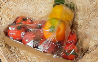 paprika-tomate geschützt verpackt