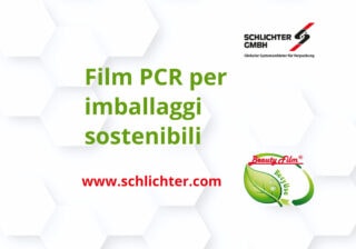 Film termoretraibile fine, film PCR, film da imballaggio sostenibile, film poliolefinico, film riciclato