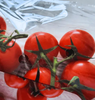 BOPP-Folie-bedruckt-perforiert-Gemuese-Tomaten - macroperforiert